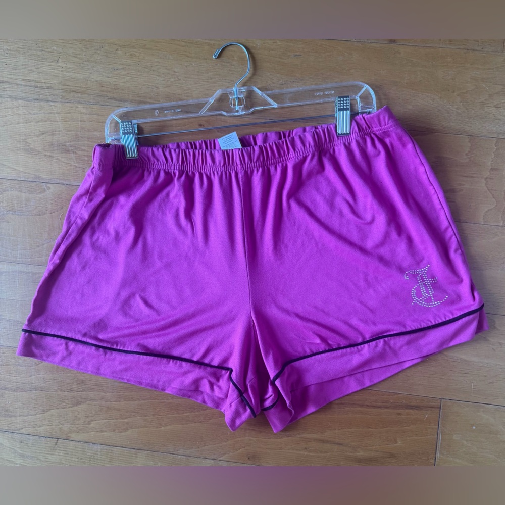 Juicy Couture Hot Pink Pajama Shorts with Rhinestone Logo